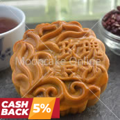单黄豆沙 Red Bean Paste Mooncake with 1 Yolk 