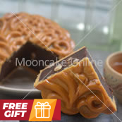 单黄豆沙 Red Bean Paste Mooncake with 1 Yolk [FREE Gift]